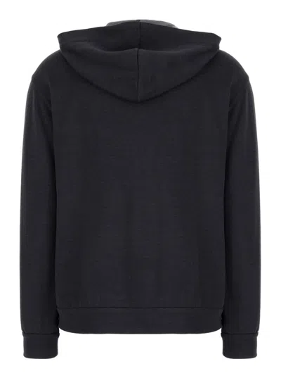 Brunello Cucinelli Grey Hoodie With Zip Closure In Grey