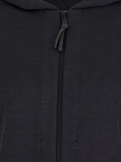 Brunello Cucinelli Grey Hoodie With Zip Closure In Grey