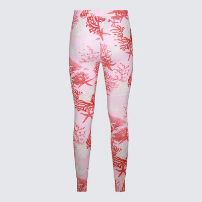 Shop Versace Multicolor Pants In Dusty Rose/coral