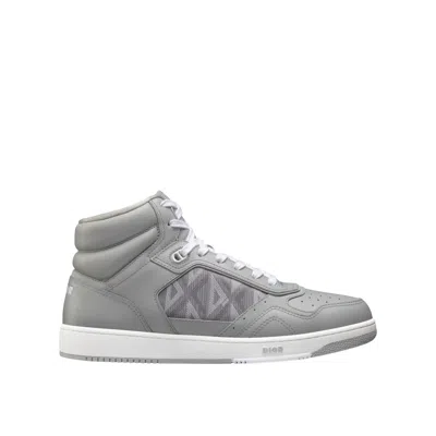 Shop Dior B27 High Diamond Sneakers In Gray