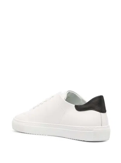 Shop Axel Arigato 'clean 90 Contrast' White Low Top Sneakers With Laminated Logo In Leather Man