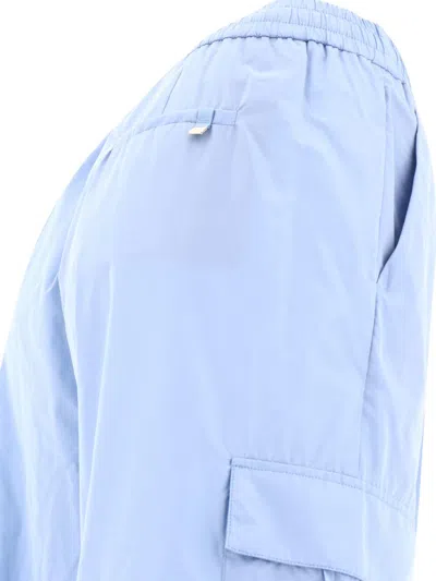 Shop Herno Techno Taffeta Cargo Trousers In Blue