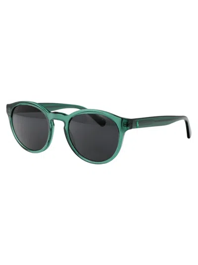 Shop Polo Ralph Lauren Sunglasses In 608487 Shiny Transparent Green
