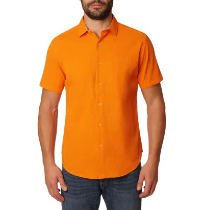 Shop Robert Graham Gilford Short Sleeve Button Down Shirt In Orange