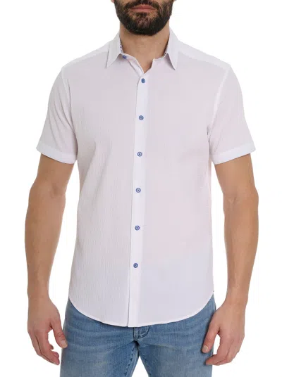 Robert Graham Highland Short Sleeve Button Down Shirt Big In White