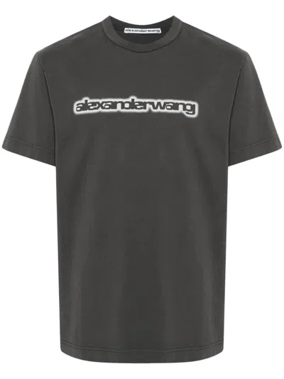 Shop Alexander Wang T-shirt With Print In Grey