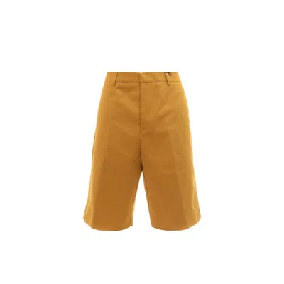 Shop Etro Bermuda Shorts In Yellow