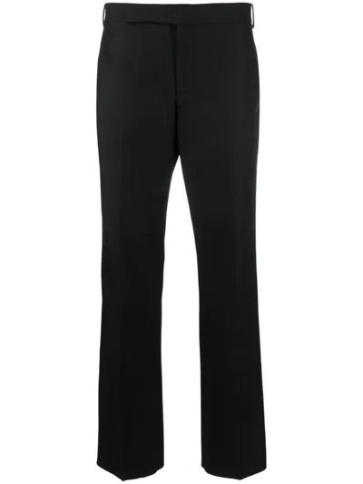Shop Lardini Spa Tapered Leg Trousers With Ironed Crease In Black