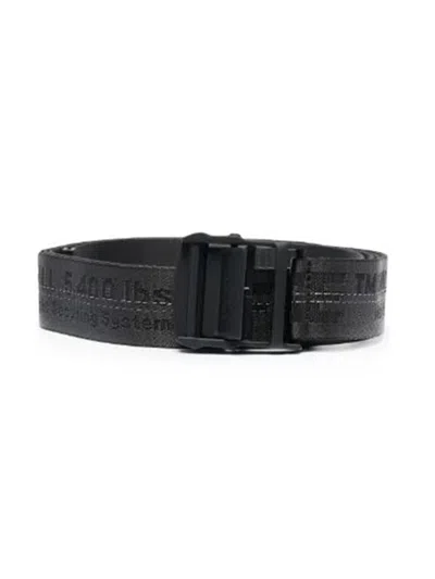 Shop Off-white Industrial Belt With Jacquard Logo In Black