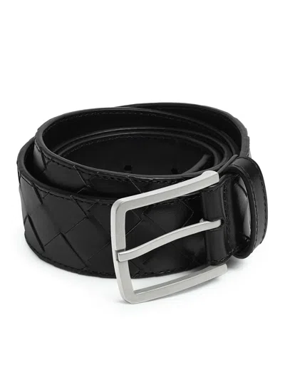 Shop Bottega Veneta Braided Belt In Black