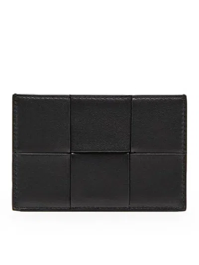 Shop Bottega Veneta Cassette Credit Card Holder In Black