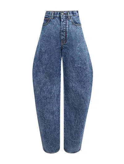 Shop Alaïa Rounded Jeans In Snow Denim In Blue
