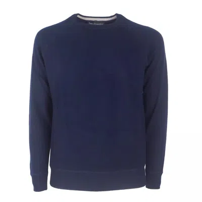 Shop Emilio Romanelli Elegant Dark Blue Cashmere Sweater