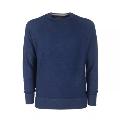 Shop Emilio Romanelli Elegant Cashmere Crew Neck Sweater In Blue