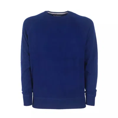 Shop Emilio Romanelli Navy Blue Cashmere Crew Neck Sweater