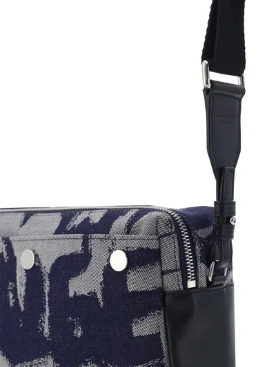 Shop Alexander Mcqueen Handbags In Dk Blue/ivory/black