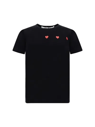 Shop Comme Des Garçons Play T-shirts In Black