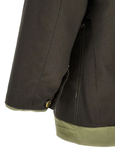 Shop Sacai X Carhartt Wip Reversible Jacket In Multicolor