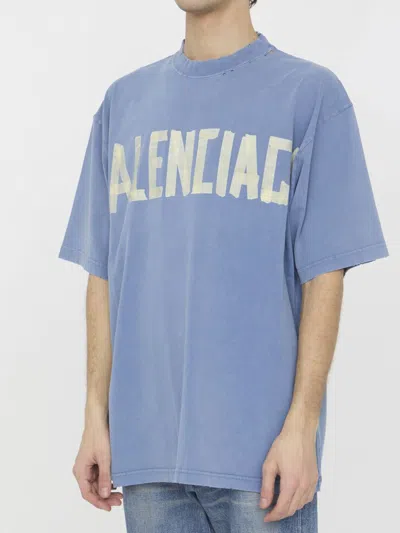 Shop Balenciaga Tape Type T-shirt In Blue