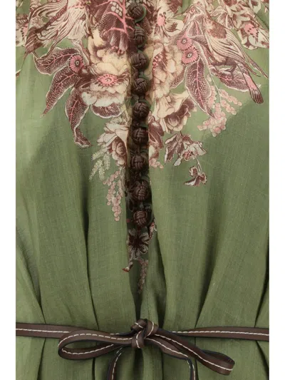 Shop Zimmermann Dresses In Khaki Floral