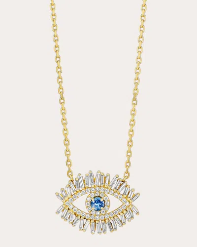 Shop Suzanne Kalan Women's Evil Eye Light Blue Sapphire Pavé Pendant Necklace