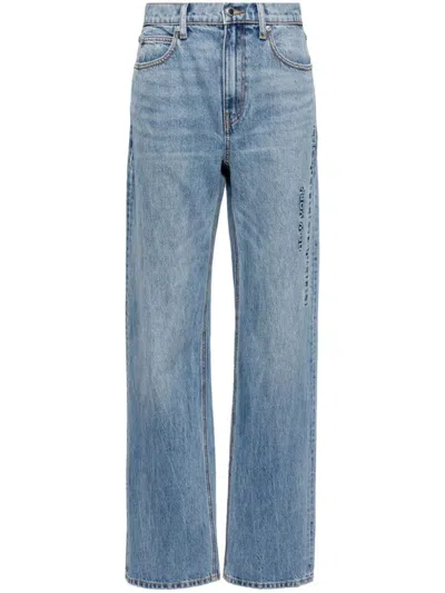 Shop Alexander Wang Straight Embossed Jeans In Blue