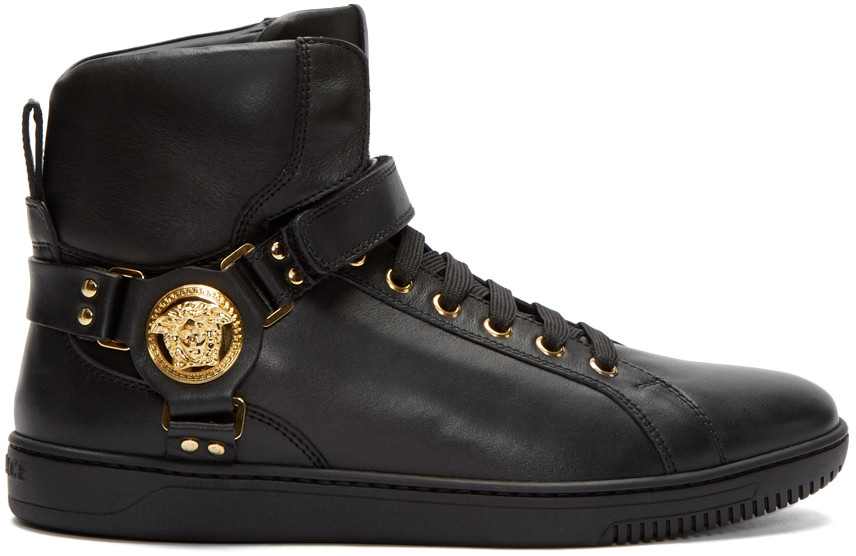 black and gold versace trainers