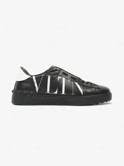 Shop Valentino Open Vltn Sneaker /tab Leather In Black
