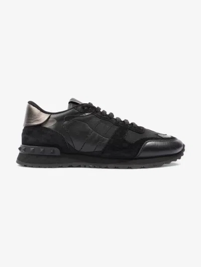 Shop Valentino Rockrunner Sneakers / Leather In Black