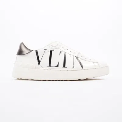 Shop Valentino Open Sneakers / Logo Leather In White
