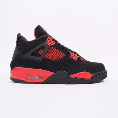 Shop Nike Air Jordan 4 Retro / Multi Colour Suede In Black