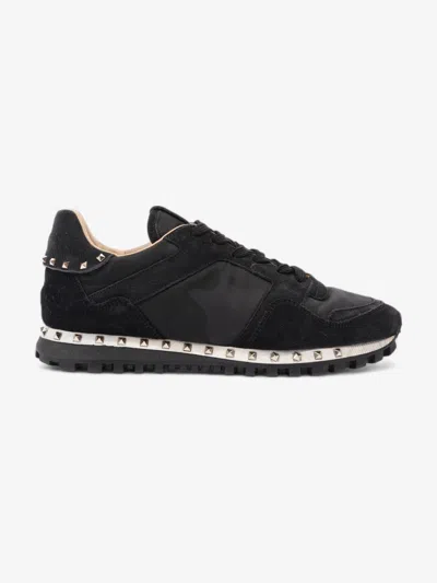 Shop Valentino Rockrunner Sneakers / / Suede In Black