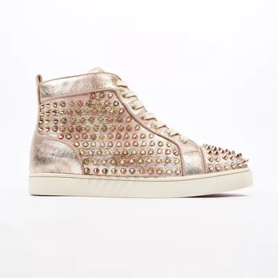 Shop Christian Louboutin Louis Orlato High Top Mix Bronze Patent Leather In Multi