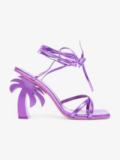 Shop Palm Angels Beach Sandals 105mm Leather In Purple