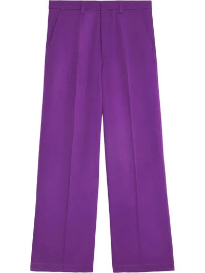 Shop Ami Alexandre Mattiussi Paris Wide-leg Tailored Trousers In Purple