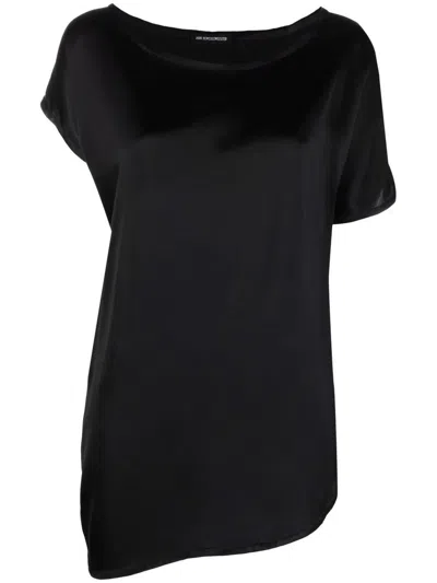 Shop Ann Demeulemeester Asymmetrical Silk Blouse