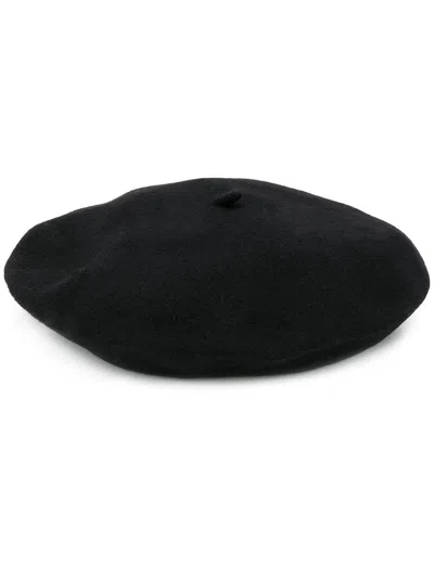 Shop Celine Knitted Beret Hat In Black