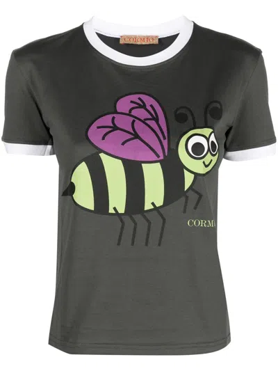 Shop Cormio 'busy As A Bee' T-shirt In Grey