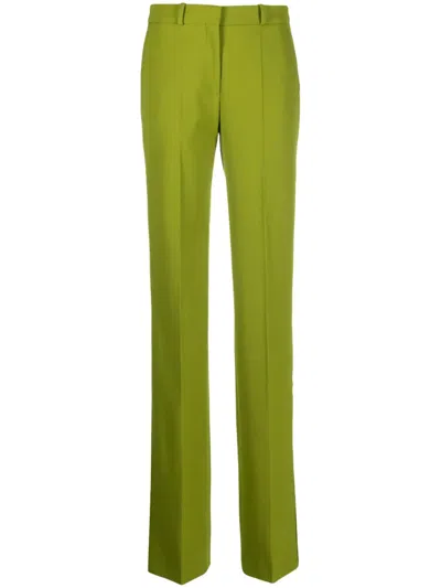 Del Core Straight-leg Wool Pants In Verde