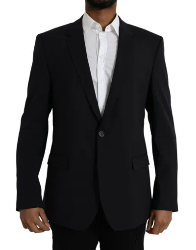 Shop Dolce & Gabbana Black Martini Single Breasted Coat Blazer