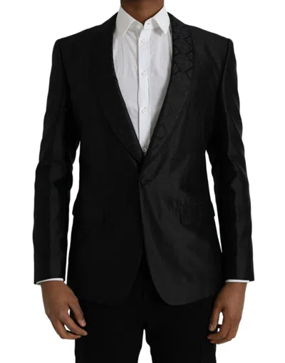 Shop Dolce & Gabbana Black Martini Single Breasted Coat Blazer