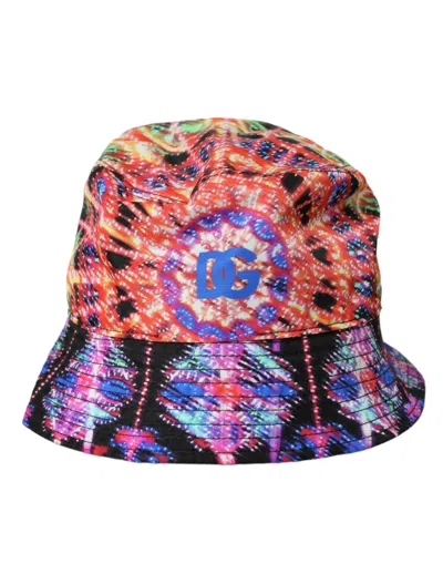 Shop Dolce & Gabbana Multicolor Luminaire Nylon Logo Bucket Cap