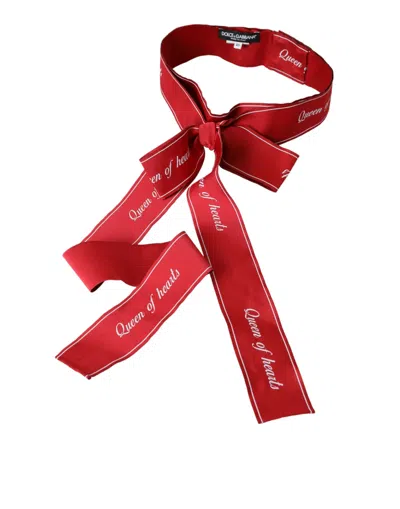 Shop Dolce & Gabbana Red Polyester Queen Of Hearts Belt