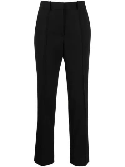 Shop Lanvin High-rise Straight-leg Trousers In Black