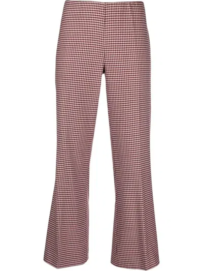 P.a.r.o.s.h Checkered Straight Tube Casual Pants In Rosa