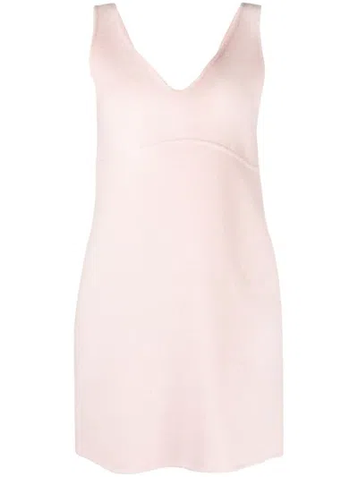 Shop P.a.r.o.s.h Sleeveless Wool Minidress In Pink