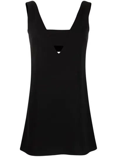 Shop P.a.r.o.s.h V-neck Shift Dress In Black