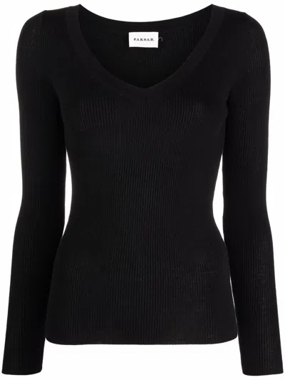 Shop P.a.r.o.s.h V-neck Jumper In Black