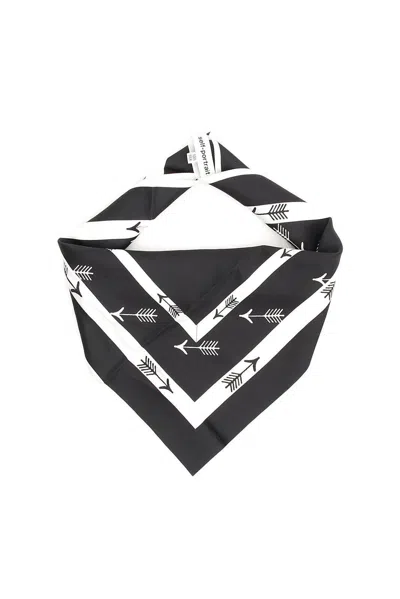 Shop Self-portrait Self Portrait Scarf Black White