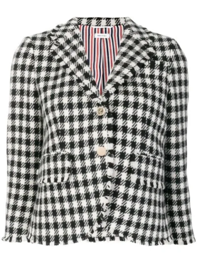 Shop Thom Browne Jacket Check Black White